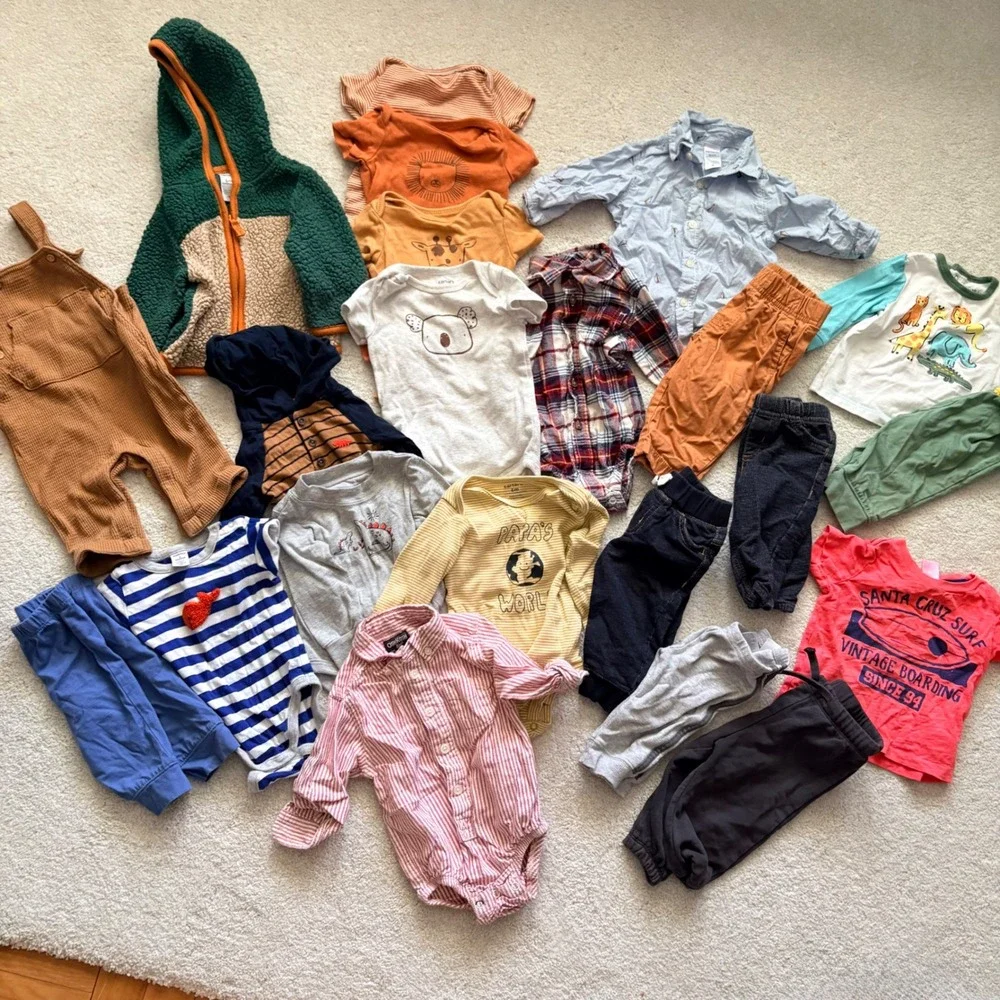 Carter's Little Me Clothing Lot 6 month Bodysuits Pants Jacket Outfit Baby Boy